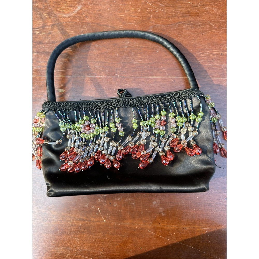 Angelica Black Beaded Purse